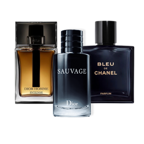 3 Perfume Set: Sauvage Dior, Bleu de Chanel, y Dior Homme Intense 100ml