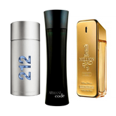 3 Perfume Set: 212 Men NYC, Paco Rabanne One Milion y Armani Code Homme 100ml