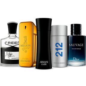 5 Perfume Set: Creed Aventus, 1 Million, Armani Code, 212 Men & Dior Sauvage 5×100 ml